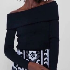 Elegant Black Off-Shoulder Sweater